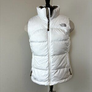 The North Face 700 Women's Size S/P Goose Down White‎ Full Zip Puffer Vest